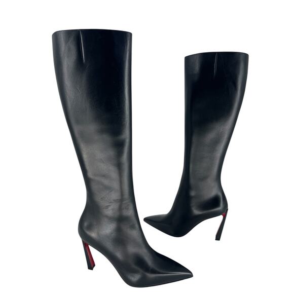 Christian Louboutin Condora Botta 85 Leather Knee High Boots in Black - Picture 1 of 16
